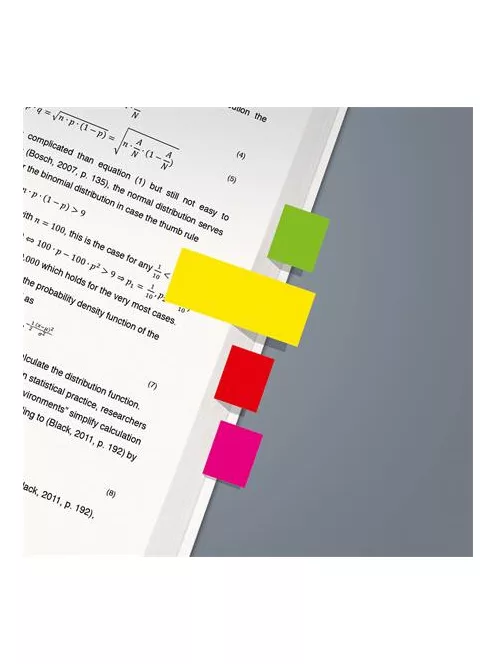 SIGEL Jelölőcímke, papír, 5x40 lap, 12x50 mm, SIGEL "Neon Mini", vegyes szín