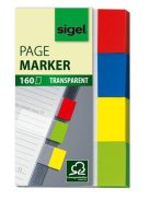 SIGEL Jelölőcímke, műanyag, 4x40 lap, 20x50 mm, SIGEL "Clear", vegyes szín