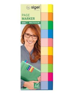   SIGEL Jelölőcímke, papír, 10x50 lap, 15x50 mm, SIGEL "Multicolor", vegyes szín
