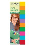 SIGEL Jelölőcímke, műanyag, 10x50 lap, 44x12,5 mm, SIGEL, vegyes színek