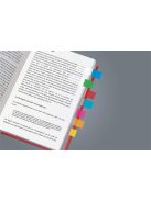 SIGEL Jelölőcímke, műanyag, 10x50 lap, 44x12,5 mm, SIGEL, vegyes színek