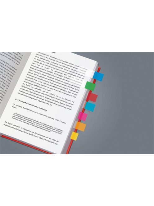 SIGEL Jelölőcímke, műanyag, 10x50 lap, 44x12,5 mm, SIGEL, vegyes színek