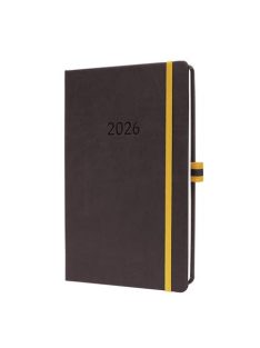   SIGEL Naptár, A5, heti, 2026, kemény borító, SIGEL "Linescape", szürke-sárga