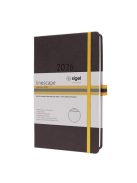 SIGEL Naptár, A5, heti, 2026, kemény borító, SIGEL "Linescape", szürke-sárga