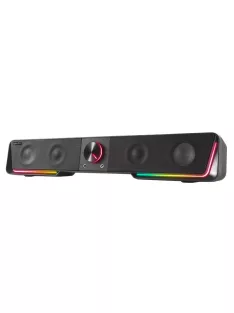   SPEEDLINK Hangszóró, 12W, 2x3.5 mm jack + USB-A, SPEEDLINK "GRAVITY RGB Stereo Soundbar", fekete