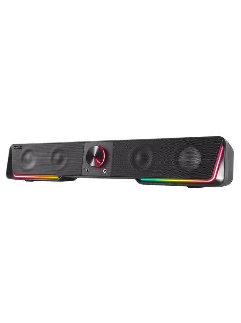 SPEEDLINK Hangszóró, 12W, 2x3.5 mm jack + USB-A, SPEEDLINK "GRAVITY RGB Stereo Soundbar", fekete