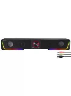   SPEEDLINK Hangszóró, 12W, 2x3.5 mm jack + USB-A, SPEEDLINK "GRAVITY RGB Stereo Soundbar", fekete