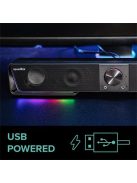 SPEEDLINK Hangszóró, 12W, 2x3.5 mm jack + USB-A, SPEEDLINK "GRAVITY RGB Stereo Soundbar", fekete