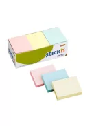 STICK N Öntapadó jegyzettömb, 38x51 mm, 12x100 lap, STICK N, pasztell színek