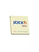 STICK N Öntapadó jegyzettömb, 76x76 mm, 100 lap, STICK N, pasztellsárga