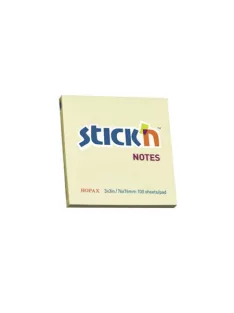   STICK N Öntapadó jegyzettömb, 76x76 mm, 100 lap, STICK N, pasztellsárga