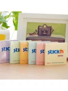STICK N Öntapadó jegyzettömb, 76x76 mm, 100 lap, STICK N, pasztellsárga