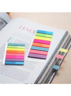   STICK N Jelölőcímke, műanyag, 5x25 lap, 45x12 mm, STICK N, neon színek