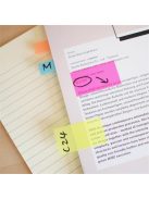 STICK N Jelölőcímke, műanyag, 5x25 lap, 45x12 mm, STICK N, neon színek