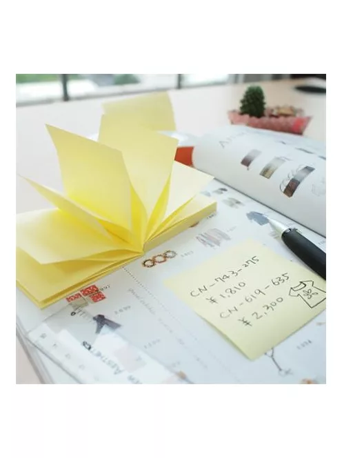 STICK N Öntapadó jegyzettömb, "Z", 76x76 mm, 100 lap, STICK N, sárga