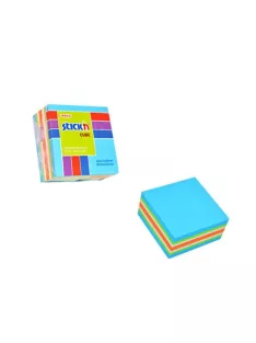   STICK N Öntapadó jegyzettömb, 51x51 mm, 250 lap, STICK N, neon kék