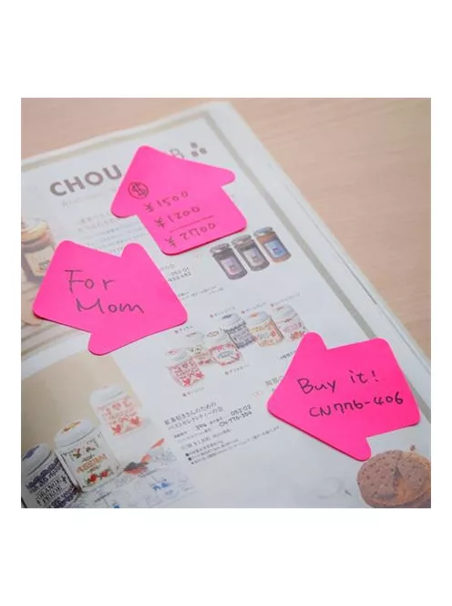 STICK N Öntapadó jegyzettömb, nyíl alakú, 70x70 mm, 50 lap, STICK N, magenta