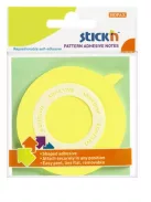 STICK N Öntapadó jegyzettömb, buborék alakú, 70x70 mm, 50 lap, STICK N, sárga