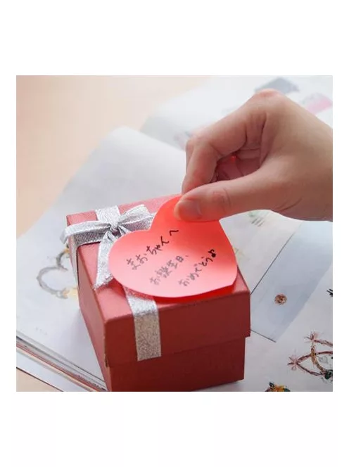 STICK N Öntapadó jegyzettömb, szív alakú, 70x70 mm, 50 lap, STICK N, rózsaszín