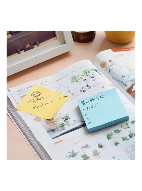 STICK N Öntapadó jegyzettömb, 76x76 mm, 100 lap, STICK N „360°, kék