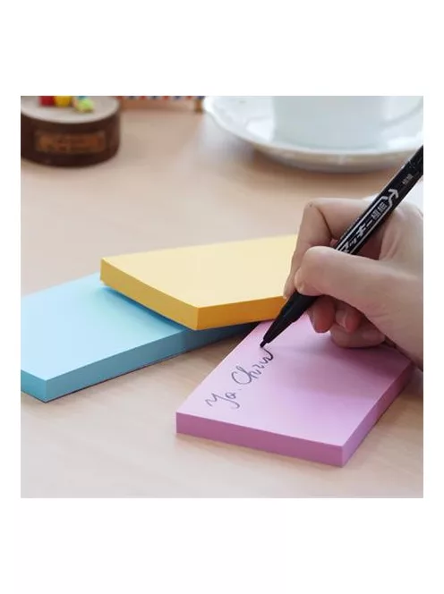 STICK N Öntapadó jegyzettömb, 76x127 mm, 100 lap, STICK N „360°, sárga