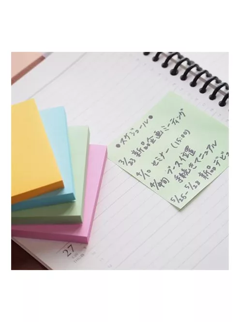 STICK N Öntapadó jegyzettömb, 76x127 mm, 100 lap, STICK N „360°, zöld