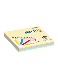   STICK N Öntapadó jegyzettömb, 76x76 mm, 100 lap, STICK N "Magic Pad" pasztell színek