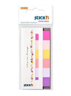   STICK N Jelölőcímke, papír, 7x30 lap, 45x15 mm, STICK N, tavaszi színek
