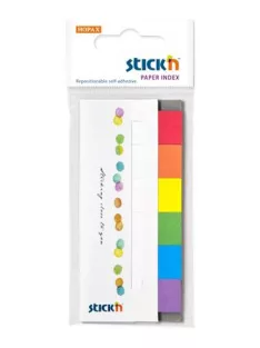   STICK N Jelölőcímke, papír, 7x30 lap, 45x15 mm, STICK N, szivárvány színek