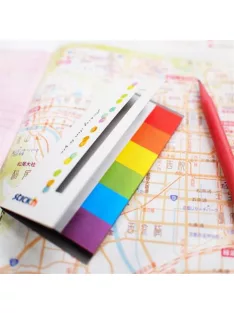   STICK N Jelölőcímke, papír, 7x30 lap, 45x15 mm, STICK N, szivárvány színek