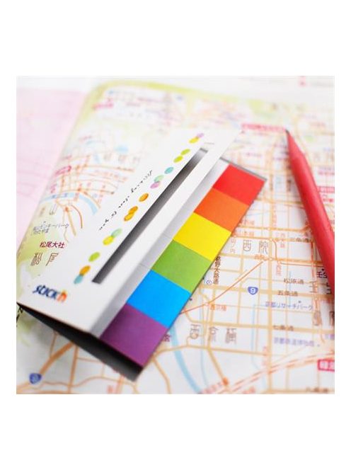 STICK N Jelölőcímke, papír, 7x30 lap, 45x15 mm, STICK N, szivárvány színek