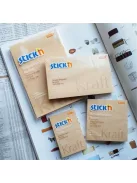 STICK N Öntapadó jegyzettömb, 76x76 mm, 100 lap, STICK N "Kraft Notes", barna