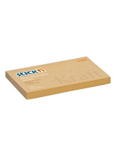   STICK N Öntapadó jegyzettömb, 76x127 mm, 100 lap, STICK N "Kraft Notes", barna