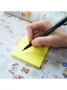 STICK N Öntapadó jegyzettömb, 76x76 mm, 90 lap, STICK N "Extra Sticky", neon sárga
