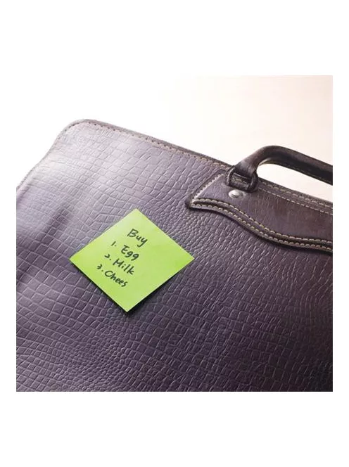 STICK N Öntapadó jegyzettömb, 76x76 mm, 90 lap, STICK N "Extra Sticky", neon sárga