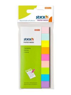   STICK N Jelölőcímke, papír,  9x50 lap, 50x12 mm, STICK N, neon és pasztell mix