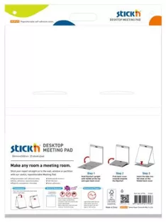   STICK N Asztali flipchart tömb, öntapadó, 584x508 mm, 20 lap, STICK N, fehér