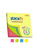 STICK N Öntapadó jegyzettömb, 76x76 mm, 100 lap, STICK N, neon színek