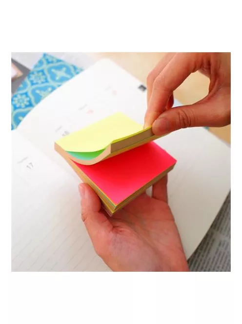 STICK N Öntapadó jegyzettömb, 76x76 mm, 100 lap, STICK N, neon színek