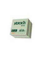 STICK N Öntapadó kockatömb, 76x76mm, 400 lap, STICK N, erdő színei pasztell mix