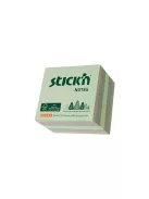 STICK N Öntapadó kockatömb, 76x76mm, 400 lap, STICK N, erdő színei pasztell mix