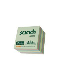   STICK N Öntapadó kockatömb, 76x76mm, 400 lap, STICK N, erdő színei pasztell mix