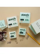 STICK N Öntapadó kockatömb, 76x76mm, 400 lap, STICK N, erdő színei pasztell mix