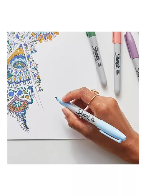 SHARPIE Alkoholos marker, 1 mm, kúpos, SHARPIE "Fine Point", pasztellkék
