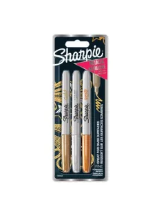   SHARPIE Alkoholos marker készlet, 1,4 mm, kúpos, SHARPIE "Metallic", 3 különböző szín
