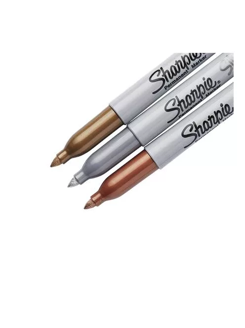SHARPIE Alkoholos marker készlet, 1,4 mm, kúpos, SHARPIE "Metallic", 3 különböző szín