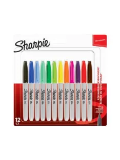  SHARPIE Alkoholos marker, 1 mm, kúpos, SHARPIE "Fine Point", 12 különböző szín