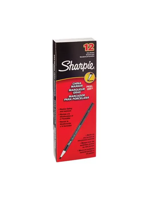 SHARPIE Jelölőceruza, 2,0 mm, SHARPIE "Peel-Off China marker", fekete