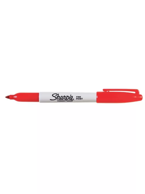 SHARPIE Alkoholos marker, 1 mm, kúpos, SHARPIE "Fine Point", piros