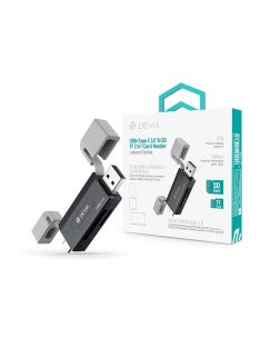   Devia Leopard Series 2in1 SD/microSD USB 3.0 + Type-C memóriakártya-olvasó - fekete